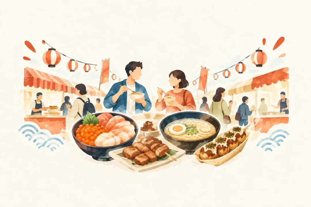 極上!!グルメフェスタ in 八食センターをテーマにした祭りのイメージ