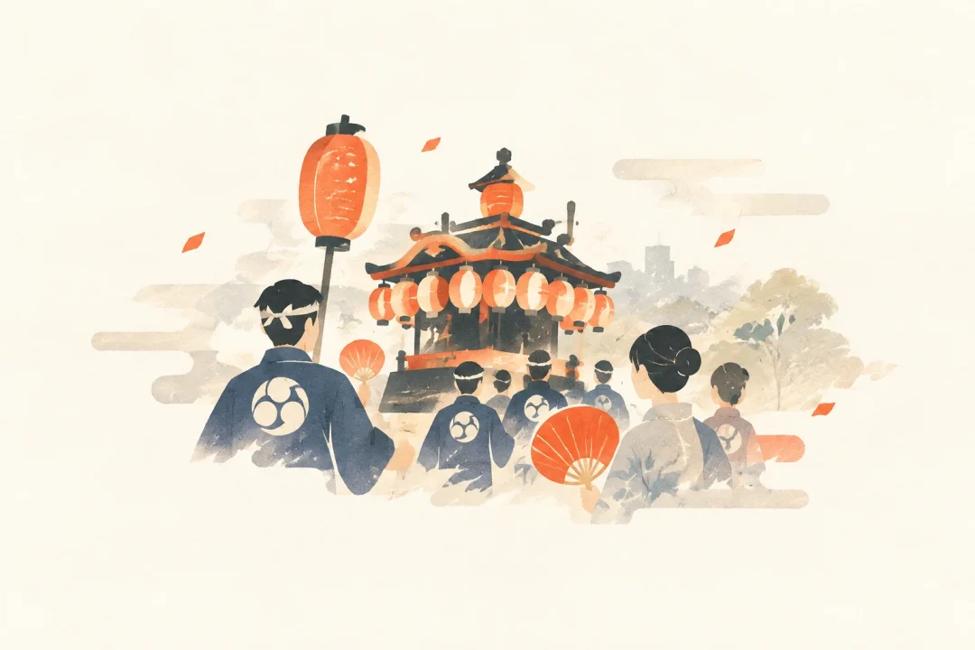 豊橋祇園祭をテーマにした祭りのイメージ