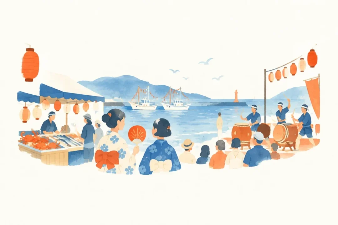 港まつりをテーマにした祭りのイメージ
