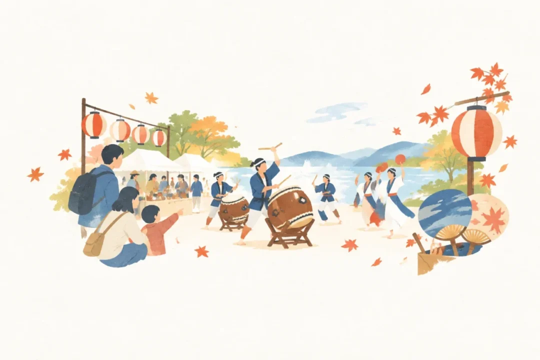 青森秋まつりをテーマにした祭りのイメージ