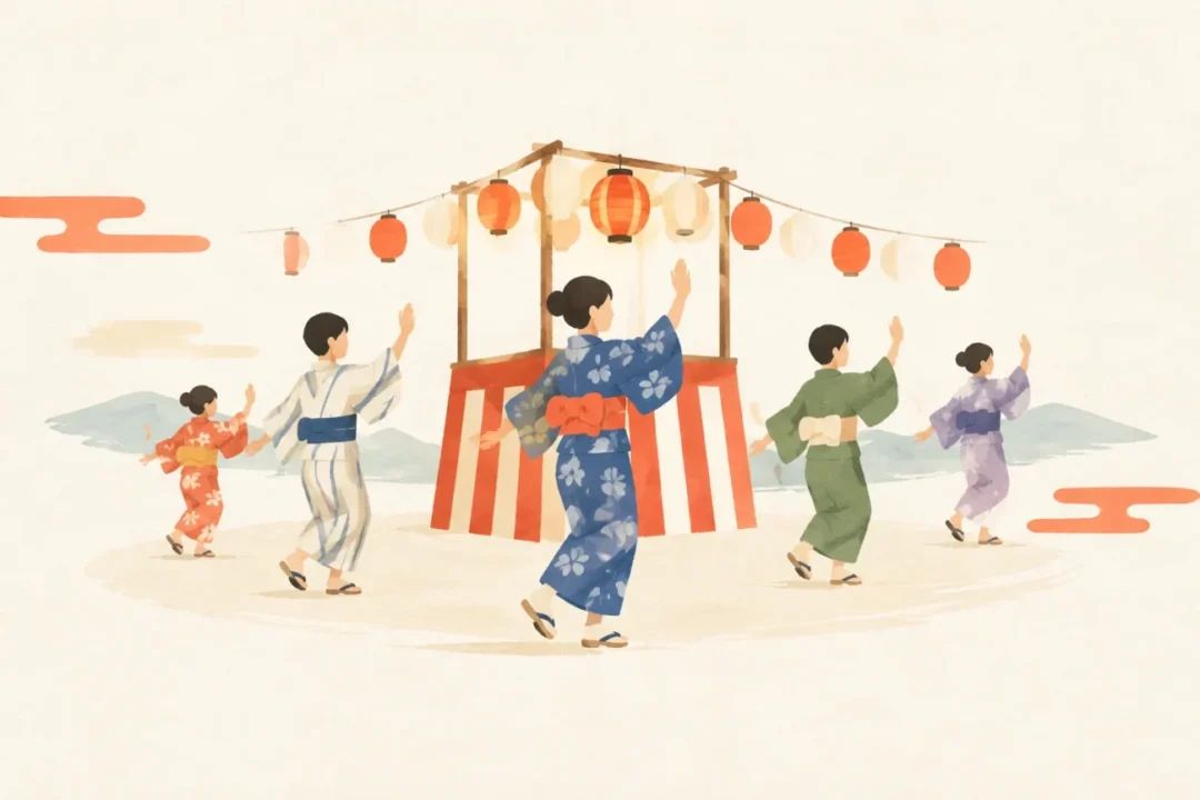 堀内盆踊りをテーマにした祭りのイメージ