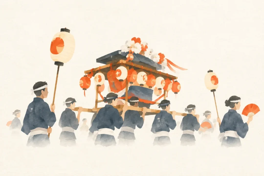 三島の年中行事をテーマにした祭りのイメージ