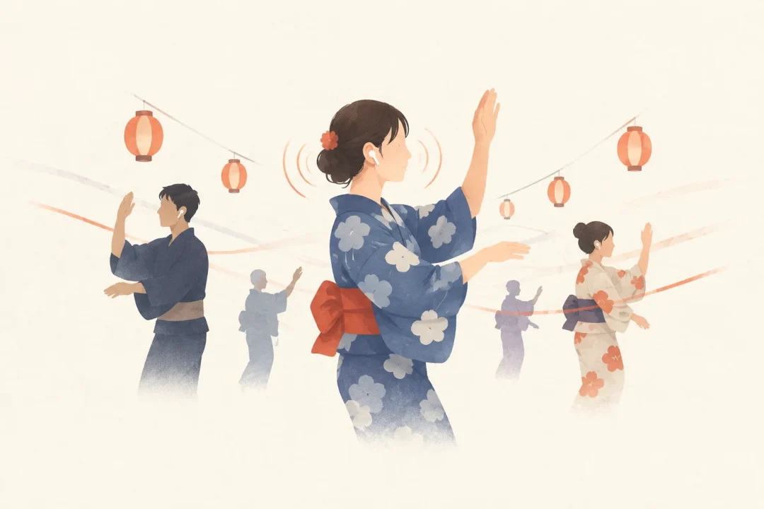 無音盆踊りをテーマにした祭りのイメージ