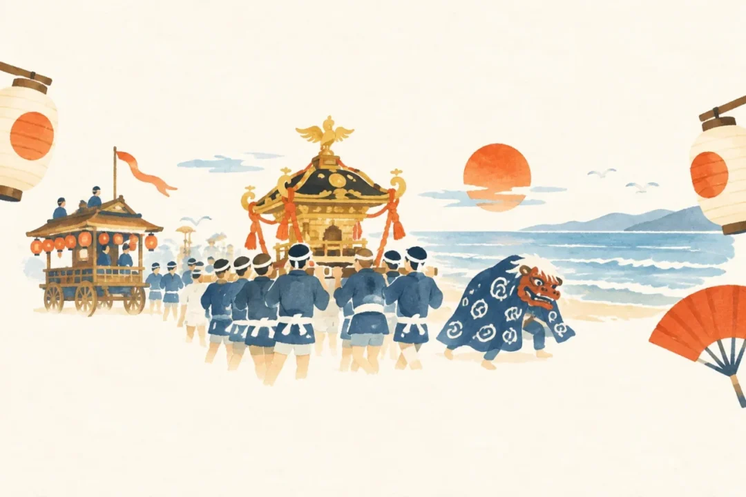 平磯三社祭をテーマにした祭りのイメージ