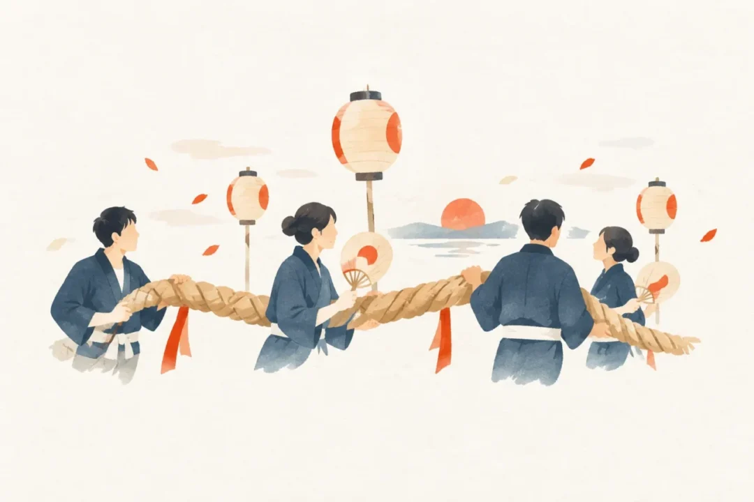 盆綱をテーマにした祭りのイメージ