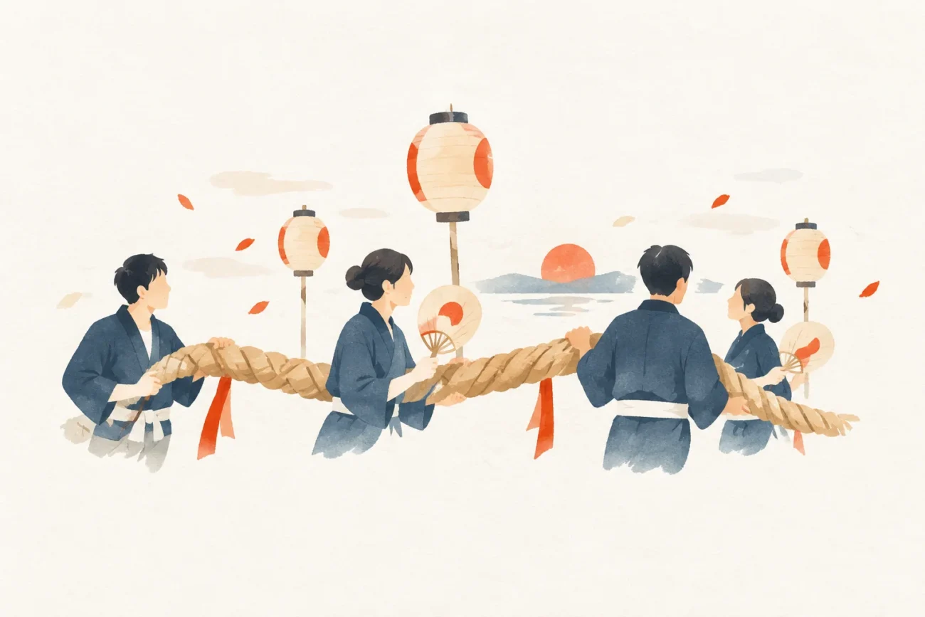 盆綱をテーマにした祭りのイメージ