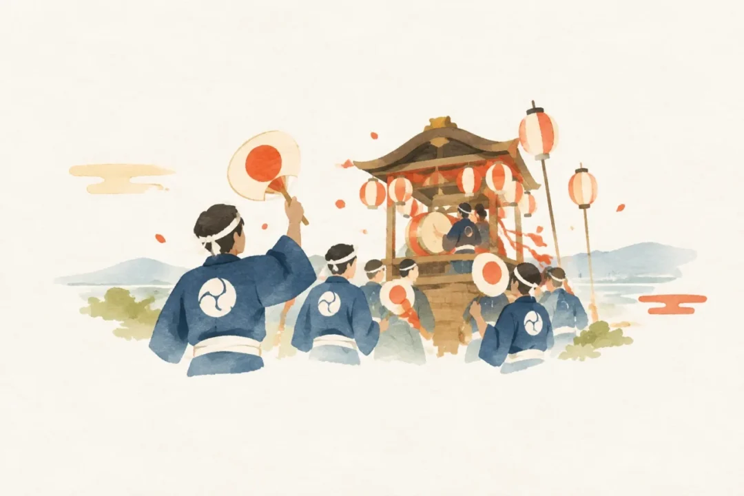 坂本祭りをテーマにした祭りのイメージ