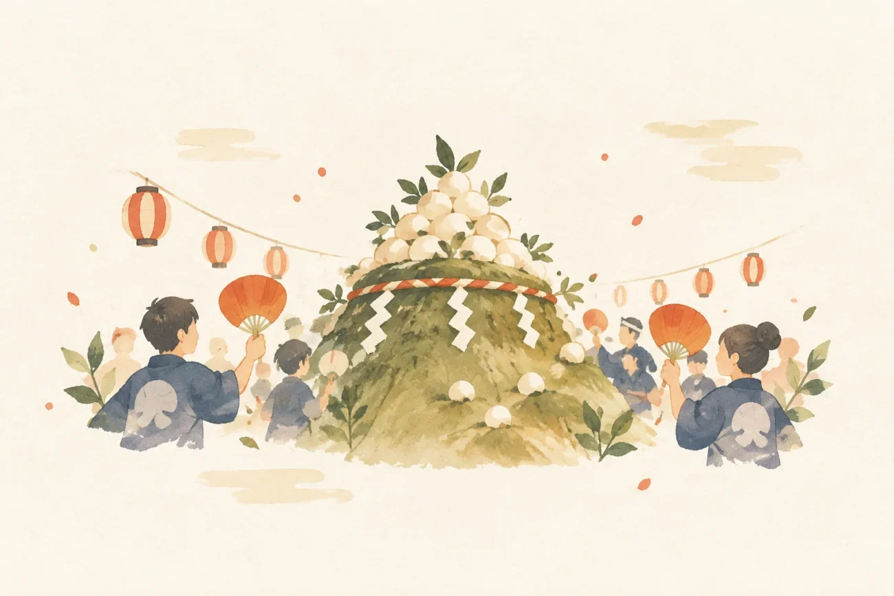 ダンゴ塚祭りをテーマにした祭りのイメージ
