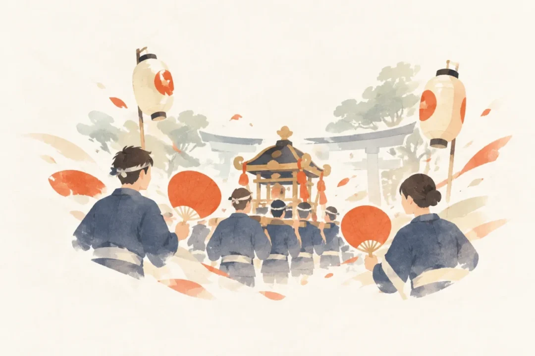 日枝・熊野神社八朔祭をテーマにした祭りのイメージ