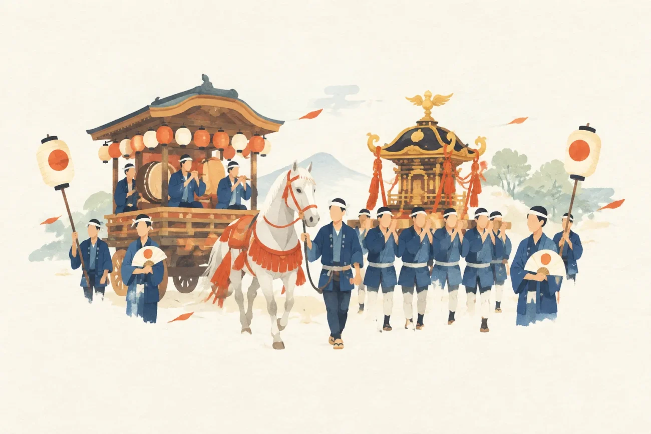 大間々祇園祭りをテーマにした祭りのイメージ