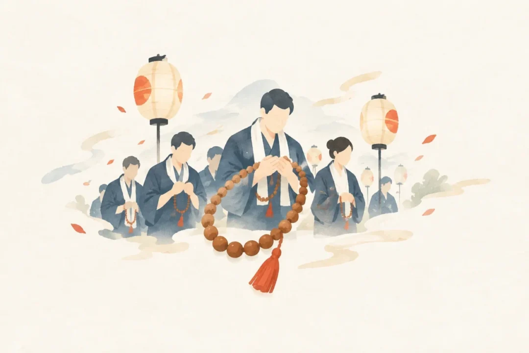 皆沢地区の百万遍念仏をテーマにした祭りのイメージ