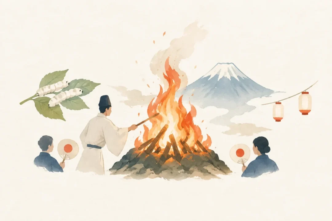広瀬浅間神社の火まつりをテーマにした祭りのイメージ