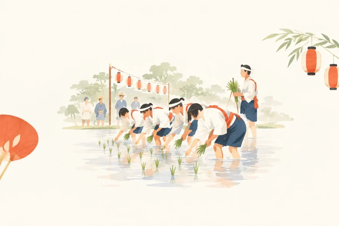 白子神社御田植祭をテーマにした祭りのイメージ