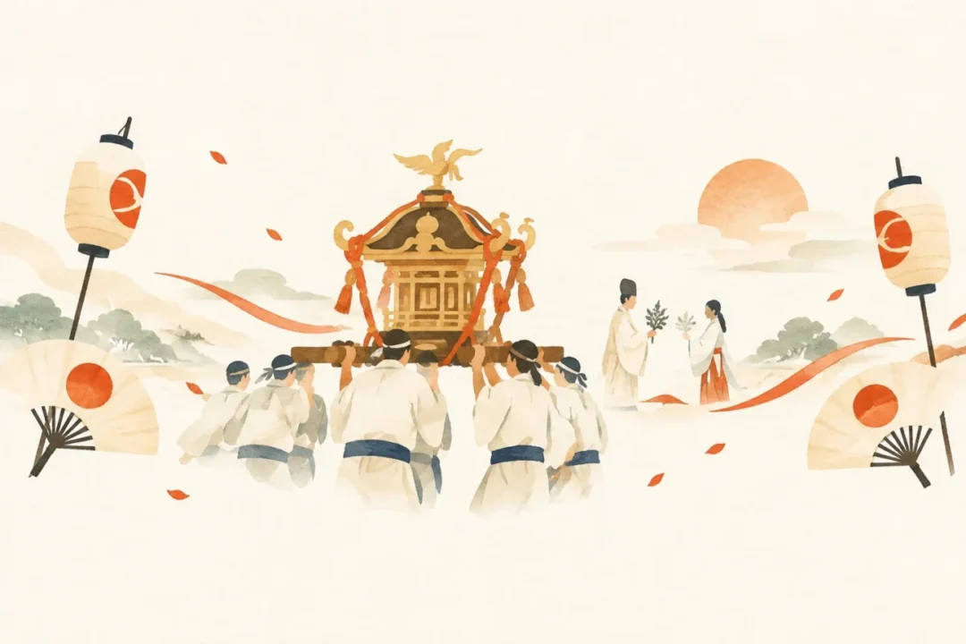 鵜羽神社「十日祭」及び供器をテーマにした祭りのイメージ