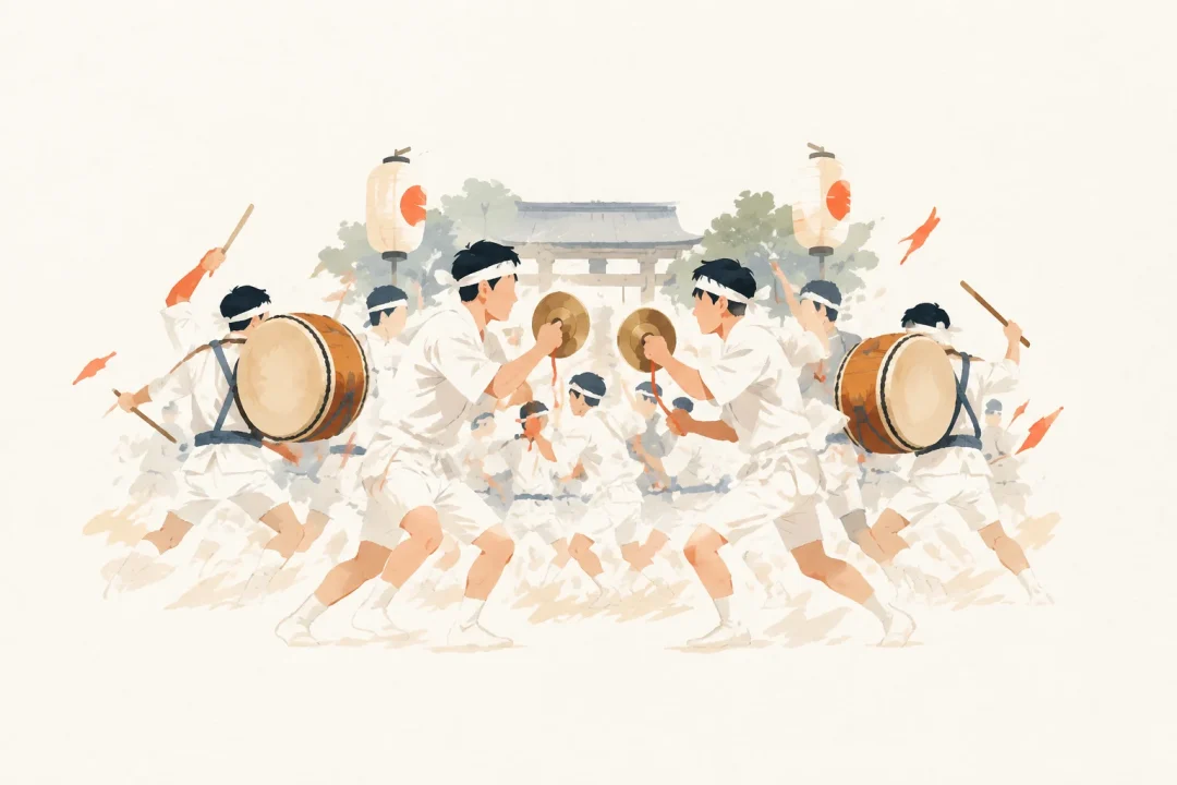富田一色けんか祭をテーマにした祭りのイメージ