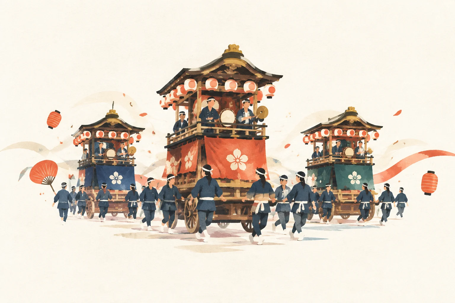 An illustration inspired by the Tomida Ishidori Festival