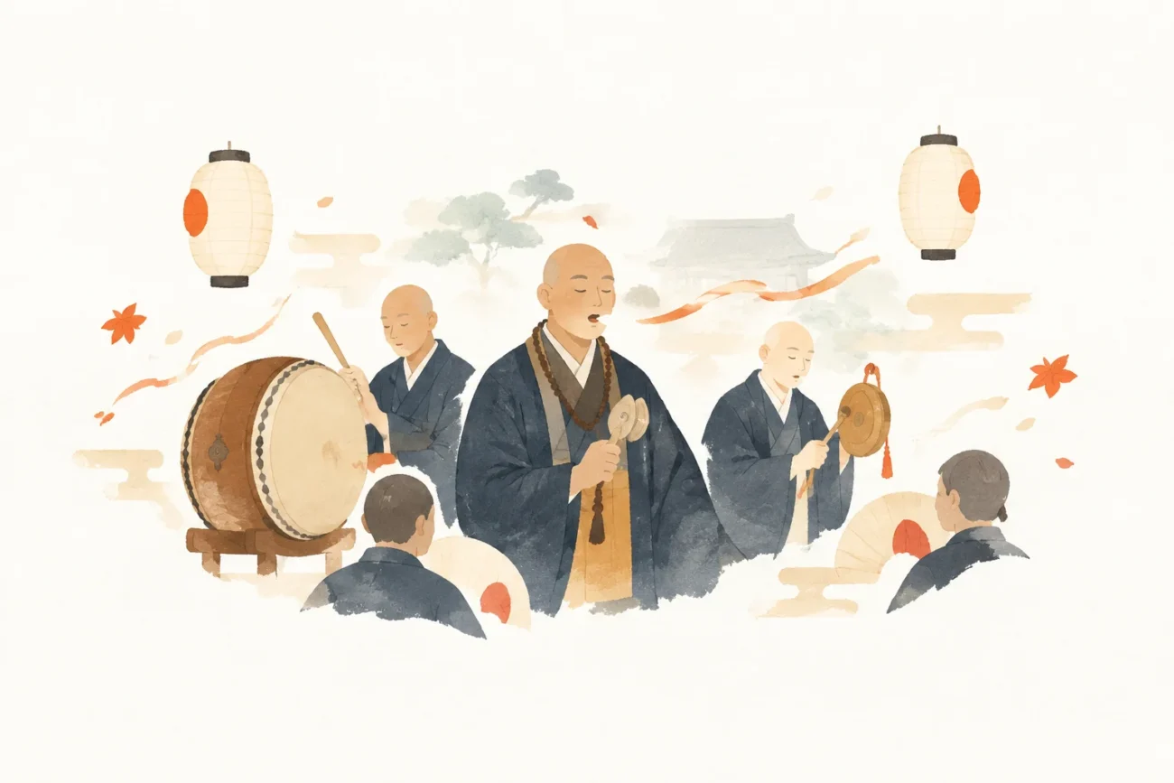 双盤念仏乗願寺をテーマにした祭りのイメージ