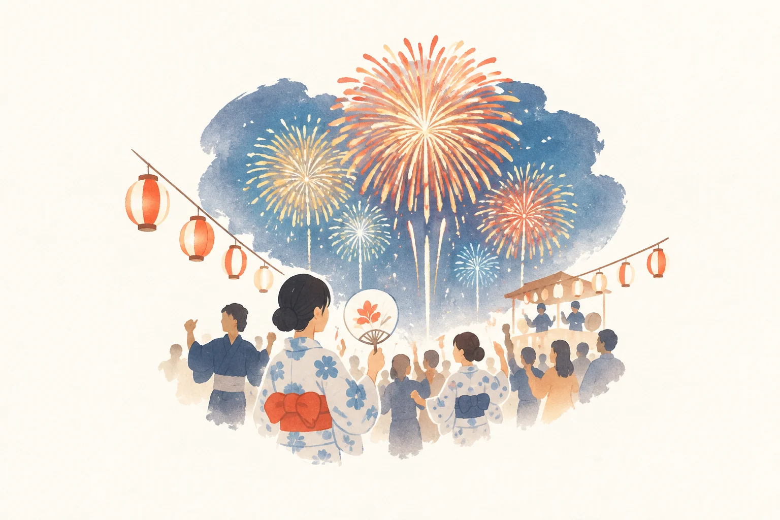 Festival-inspired image of the Hisai Fireworks Festival