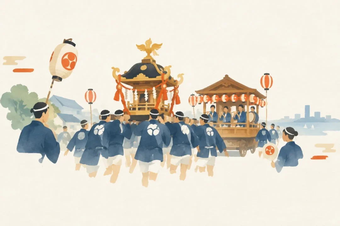 瀬戸神社天王巡幸祭をテーマにした祭りのイメージ