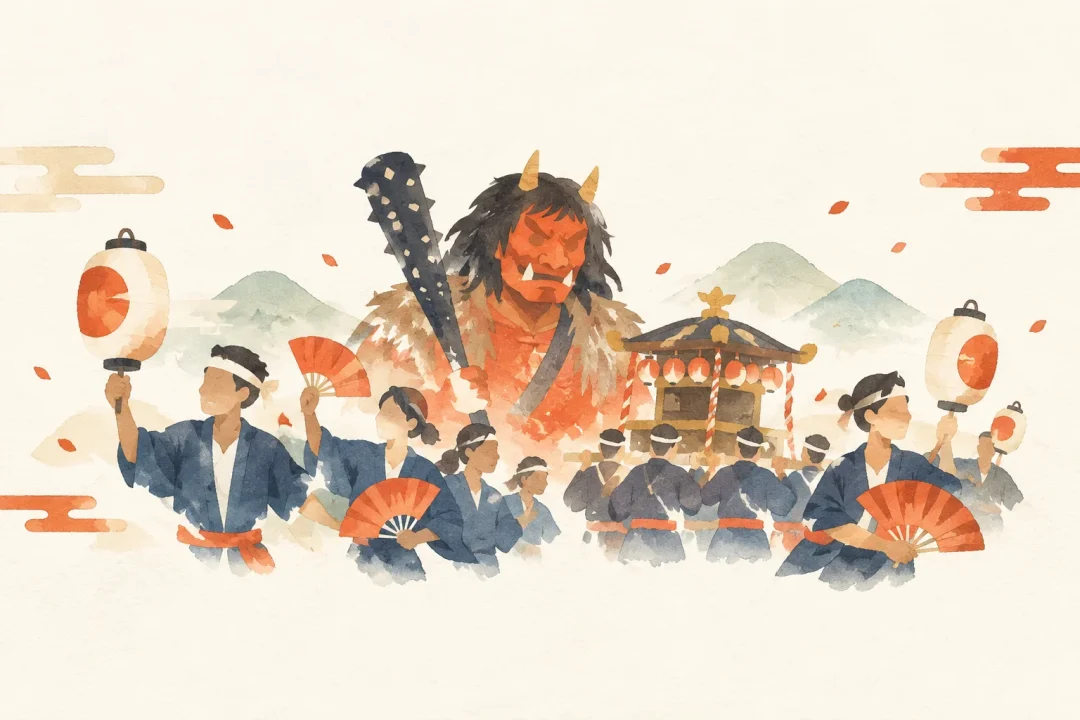 大江山酒呑童子祭りをテーマにした祭りのイメージ