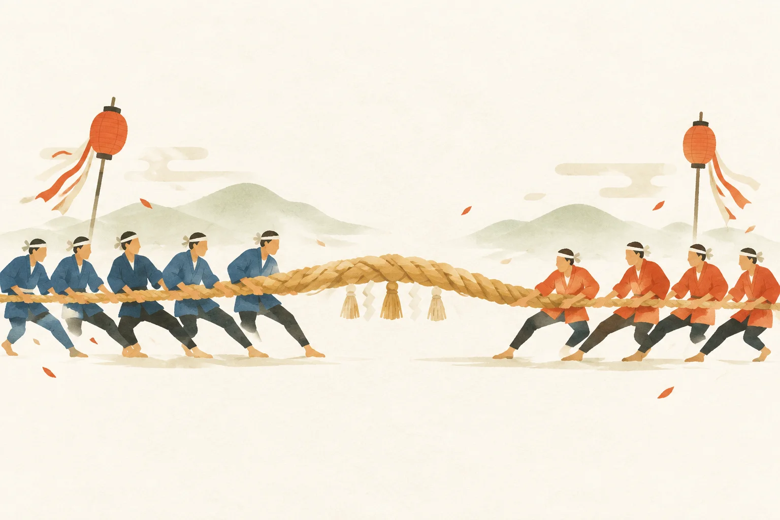 以大送神社拔河为主题的祭典图片