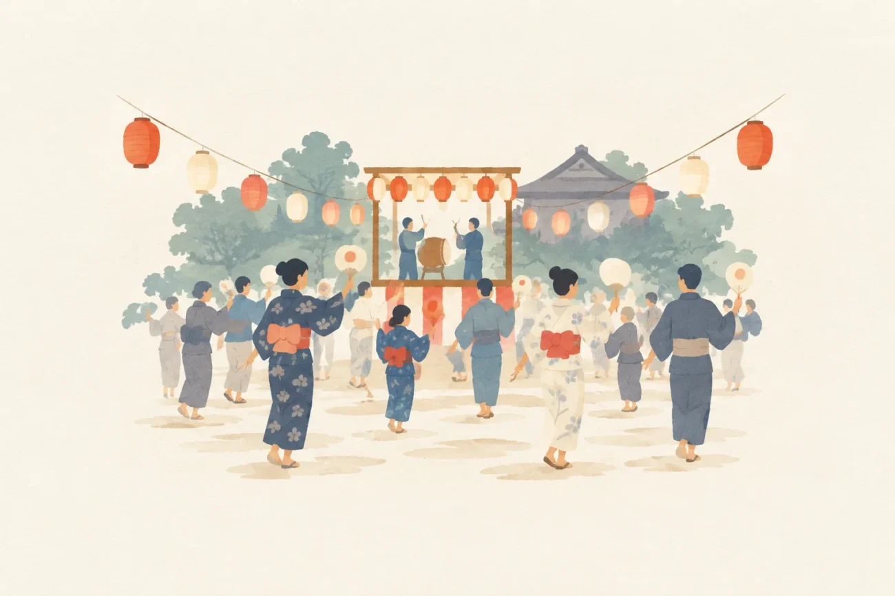 長徳寺盆踊りをテーマにした祭りのイメージ