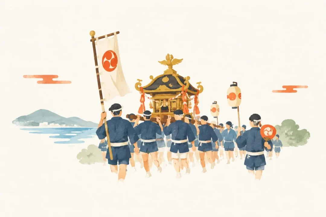 菱沼八王子神社例祭をテーマにした祭りのイメージ