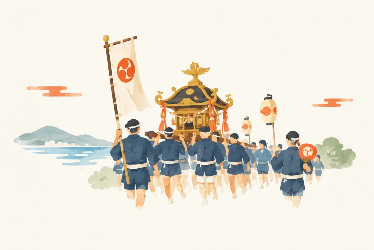 菱沼八王子神社例祭をテーマにした祭りのイメージ