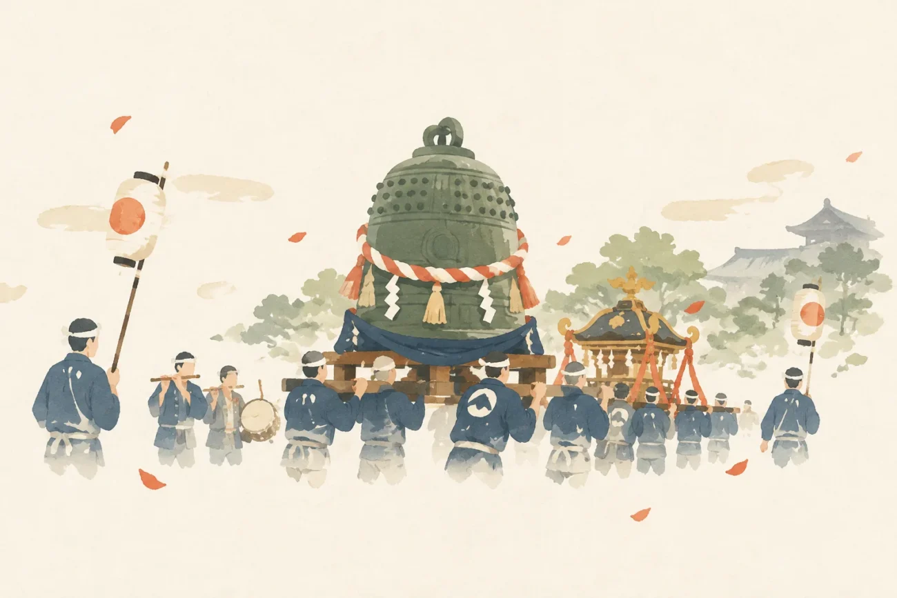 洪鐘祭をテーマにした祭りのイメージ