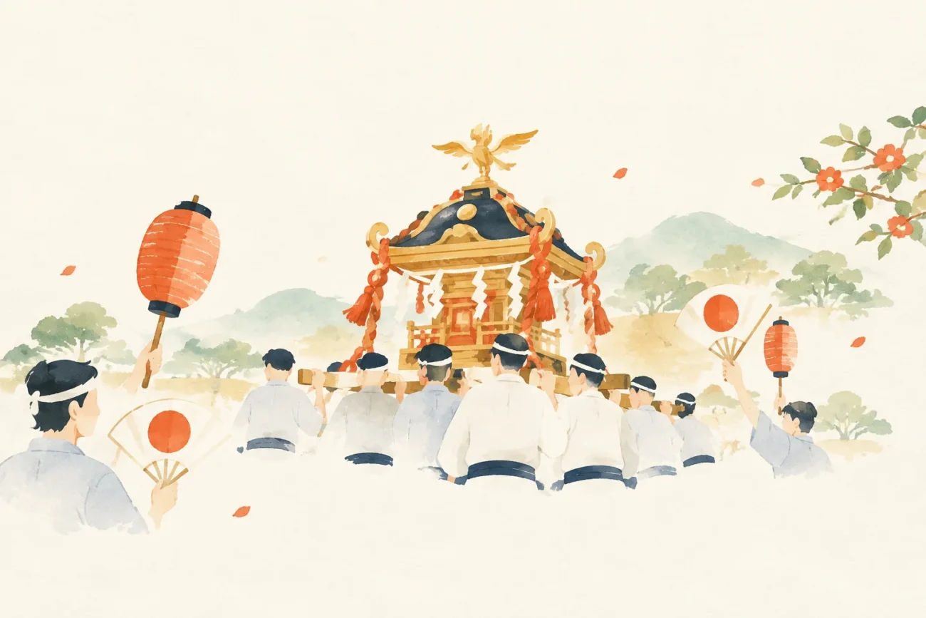 荏柄天神例祭をテーマにした祭りのイメージ