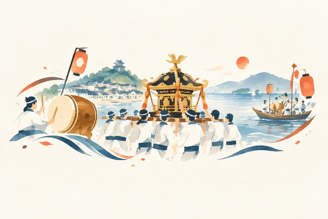宮津祭をテーマにした祭りのイメージ