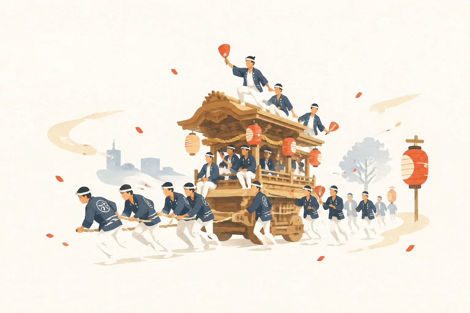 以和泉山车祭为主题的祭典形象