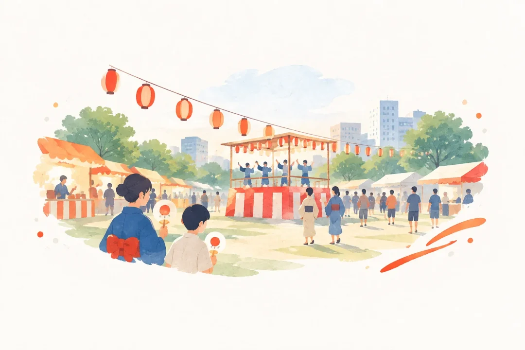 茨木フェスティバルをテーマにした祭りのイメージ