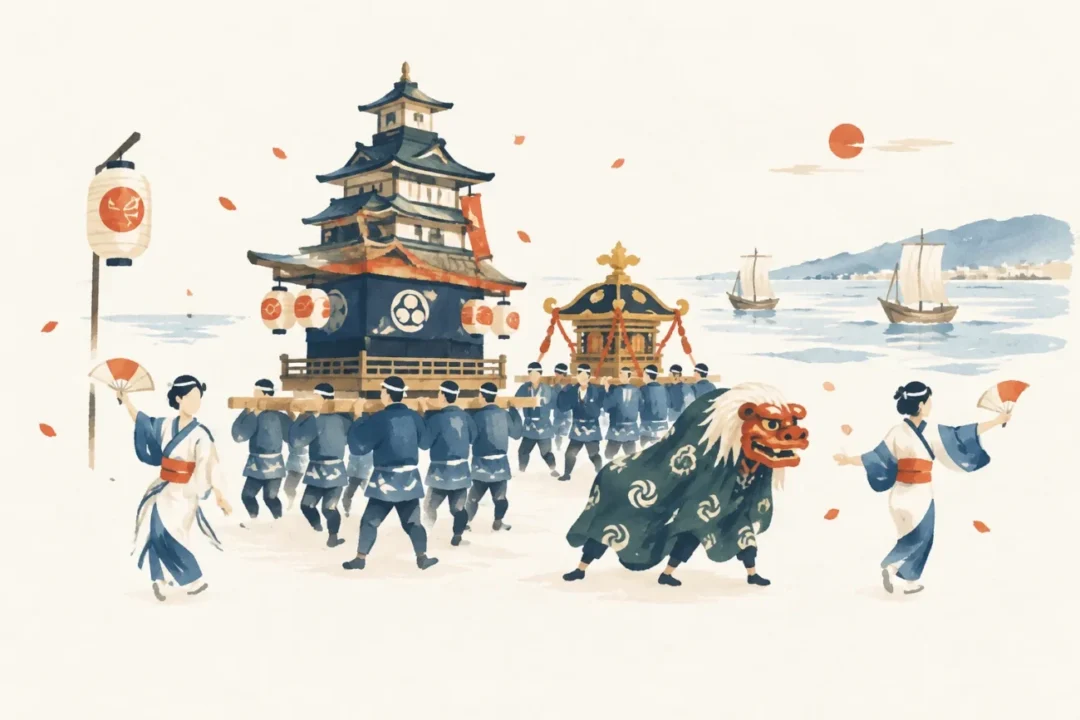 黒島天領祭をテーマにした祭りのイメージ