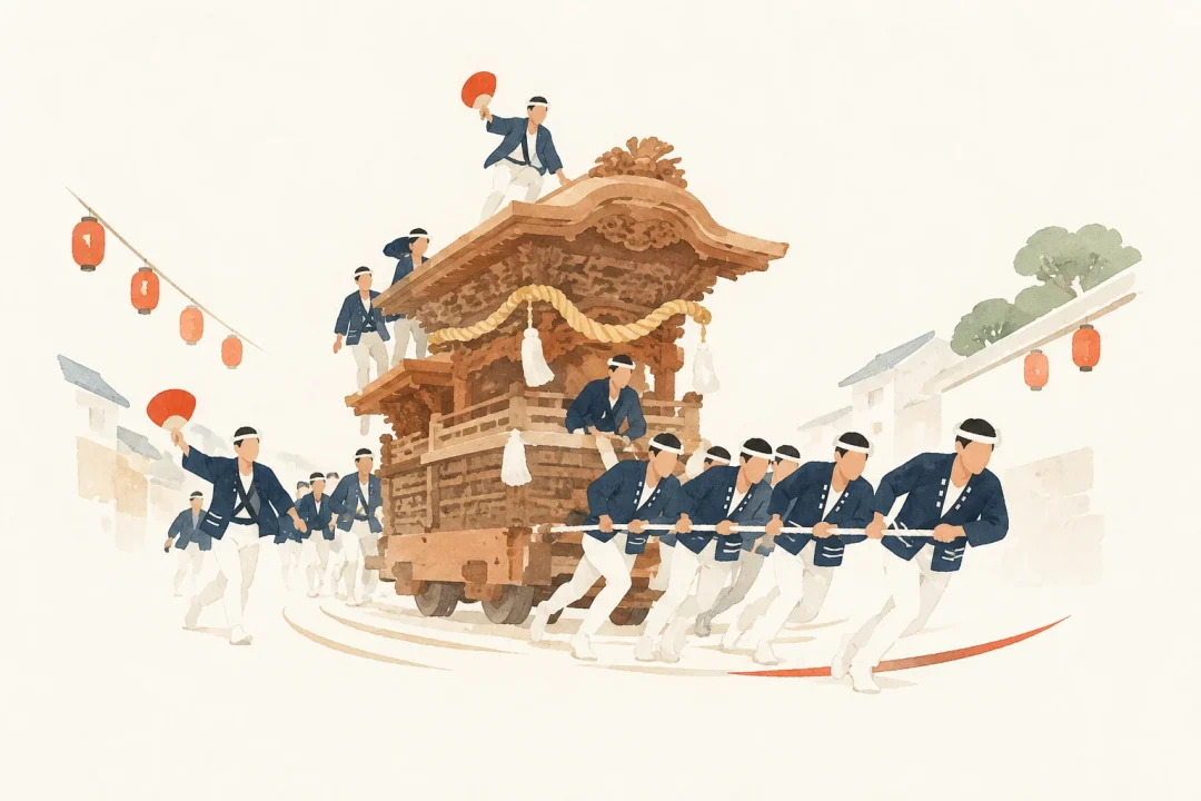 貝塚だんじり祭をテーマにした祭りのイメージ