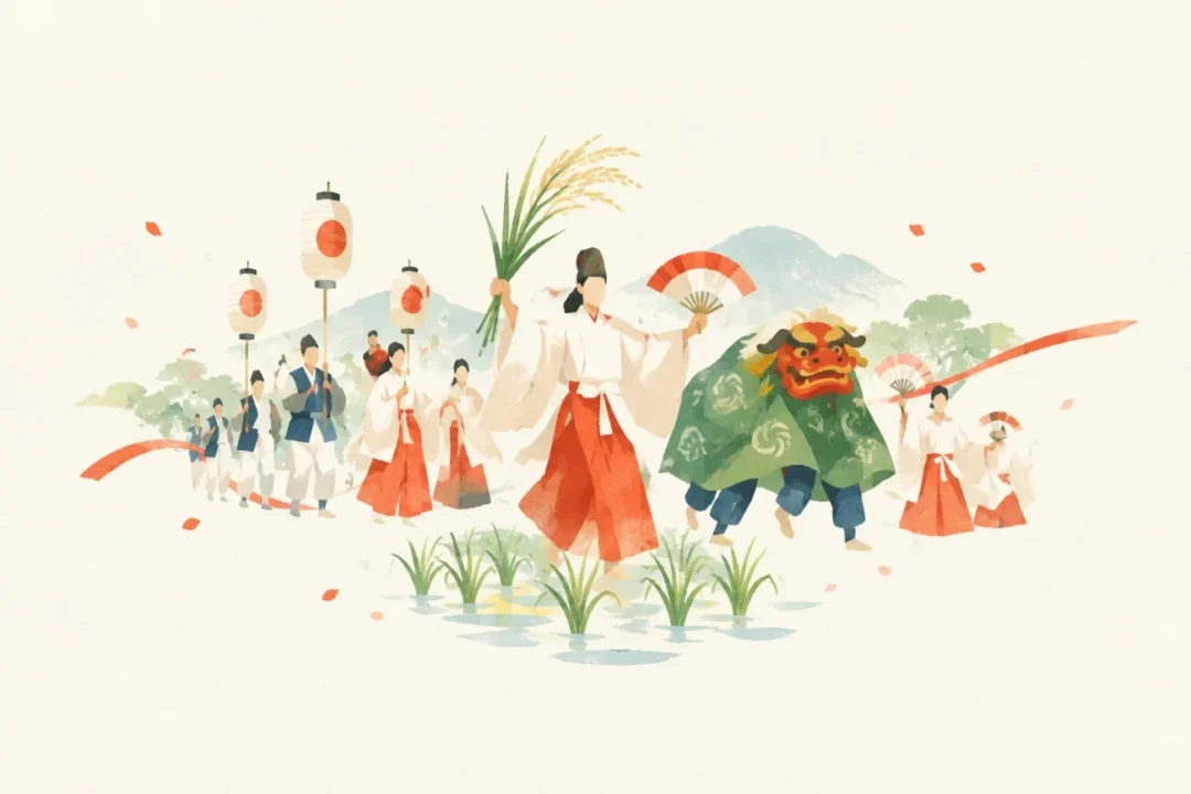 沓見御田植祭をテーマにした祭りのイメージ