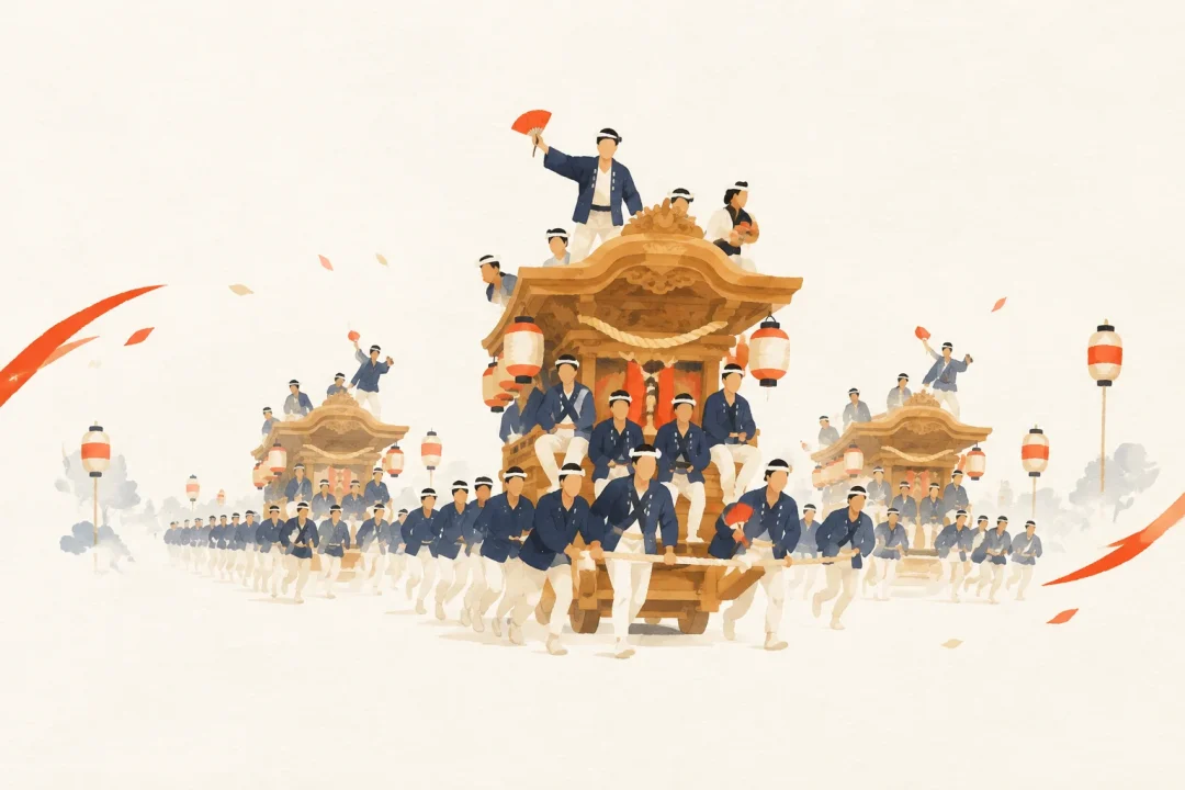 久世だんじり祭りをテーマにした祭りのイメージ