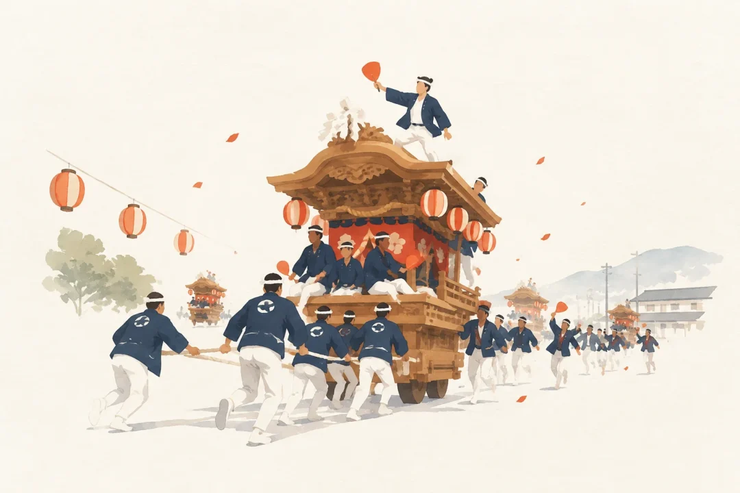 熊取だんじり祭をテーマにした祭りのイメージ