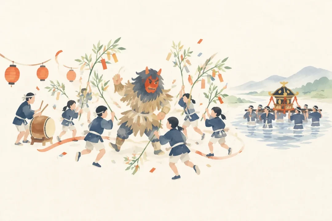 サンヨリコヨリをテーマにした祭りのイメージ