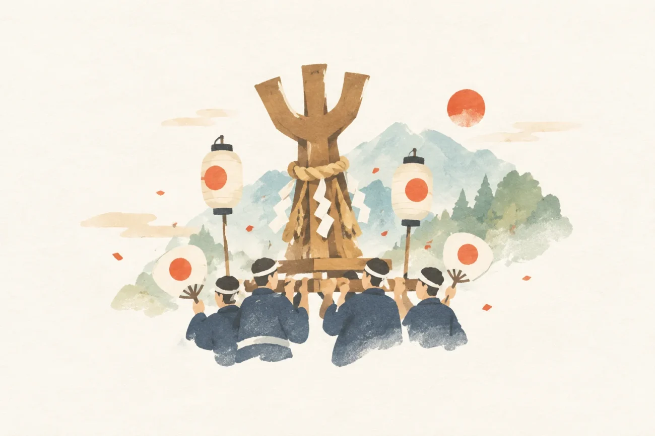 An image of a festival inspired by the Ogkuwa Daimyojin Festival