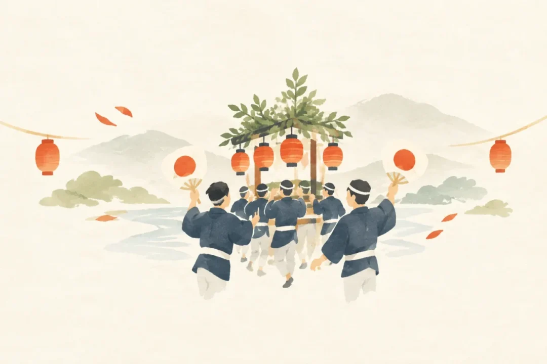 坂部の小祭をテーマにした祭りのイメージ