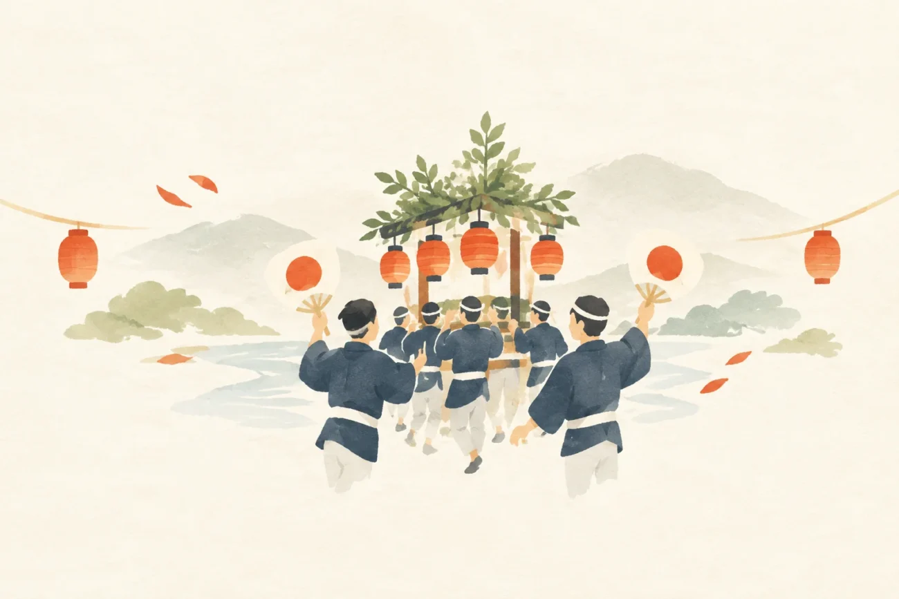 坂部の小祭をテーマにした祭りのイメージ