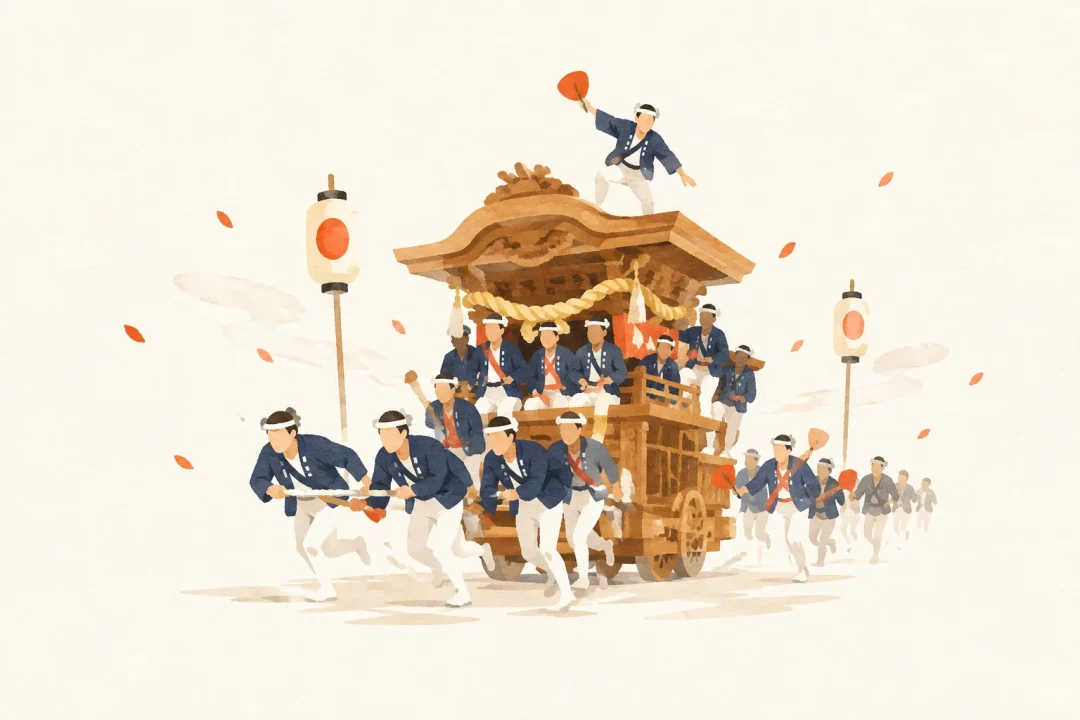 高石だんじり祭をテーマにした祭りのイメージ