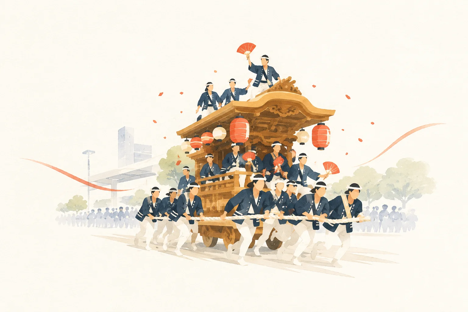 登美丘だんじり祭りをテーマにした祭りのイメージ