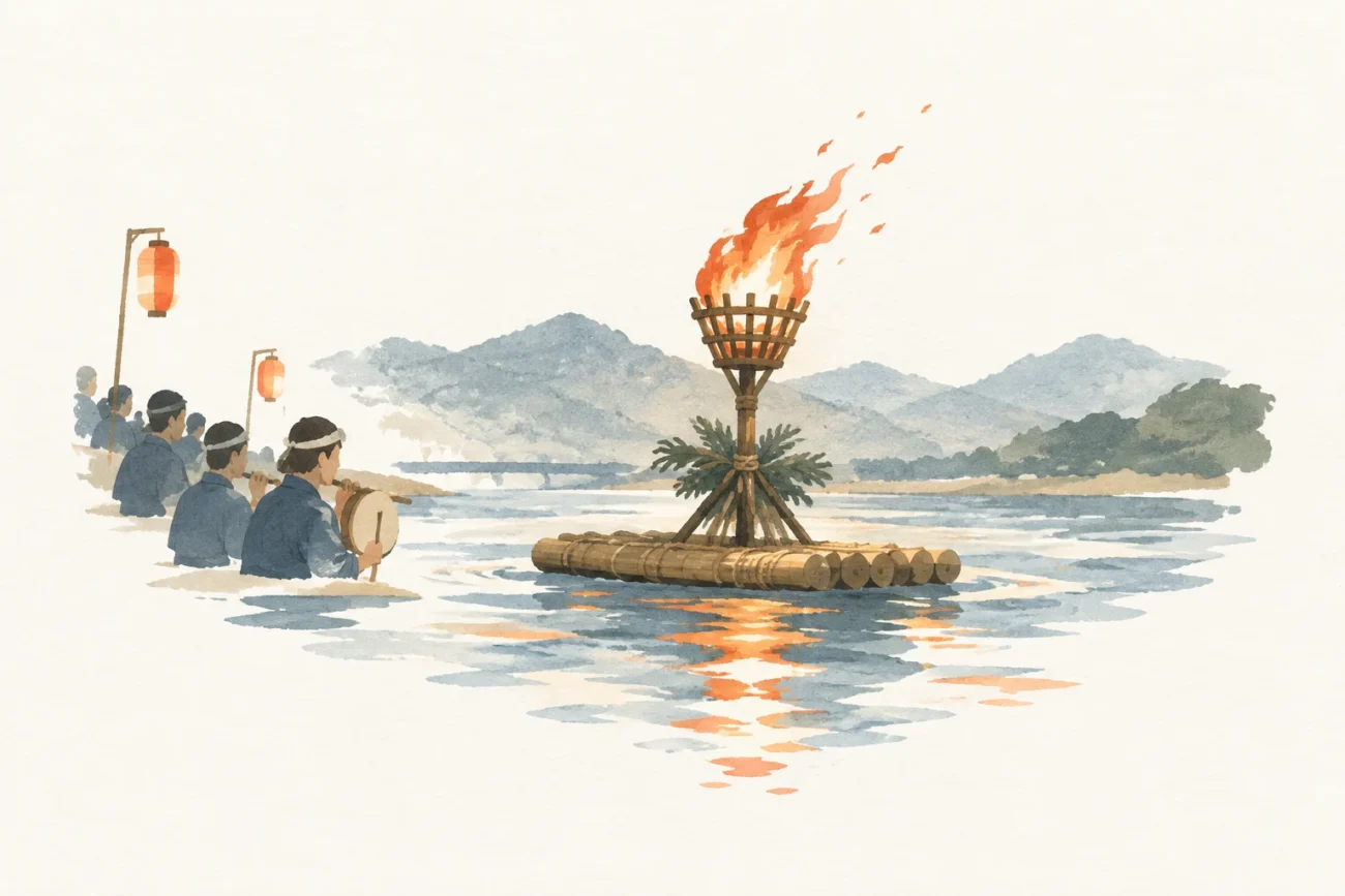 An illustration themed around the Kawakannjo festival
