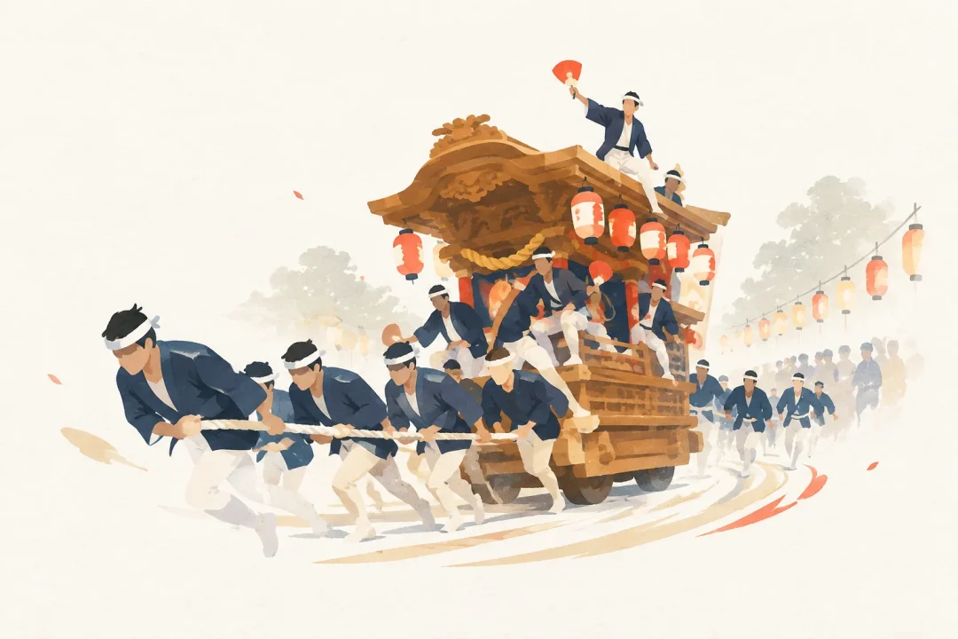 春木だんじり祭をテーマにした祭りのイメージ