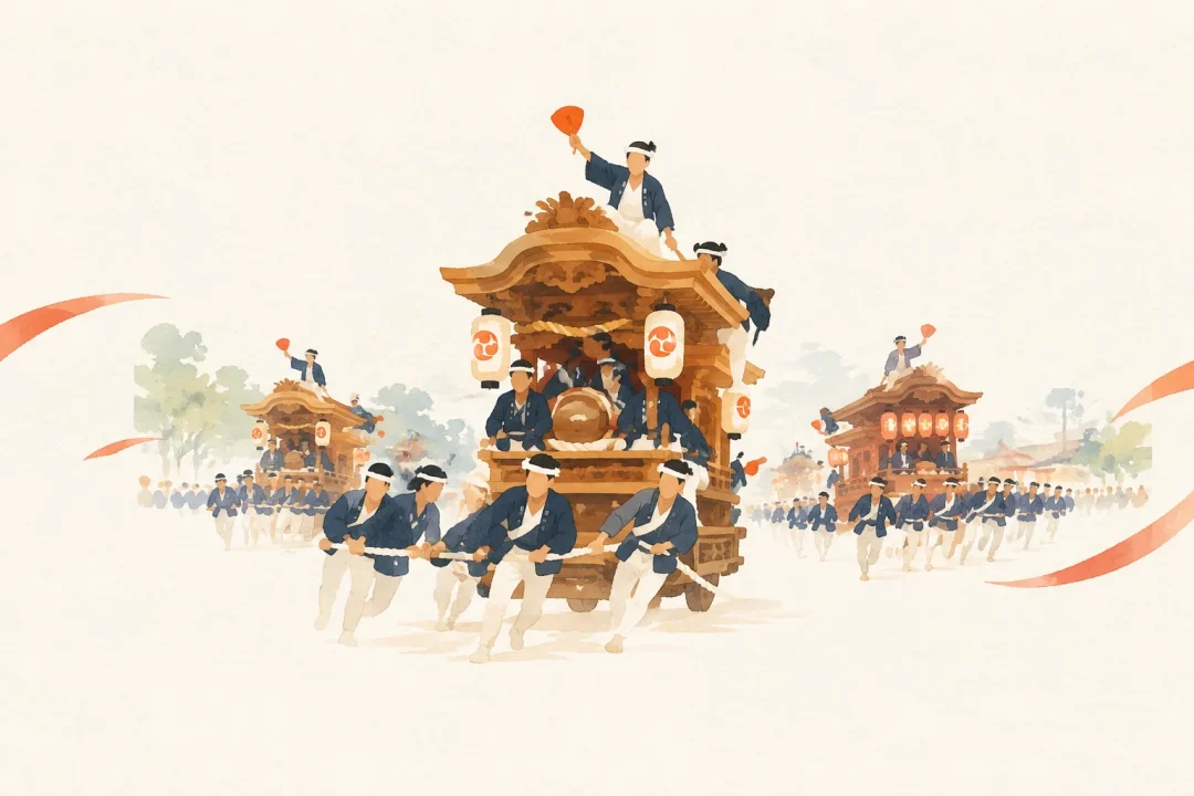 深井だんじり祭りをテーマにした祭りのイメージ