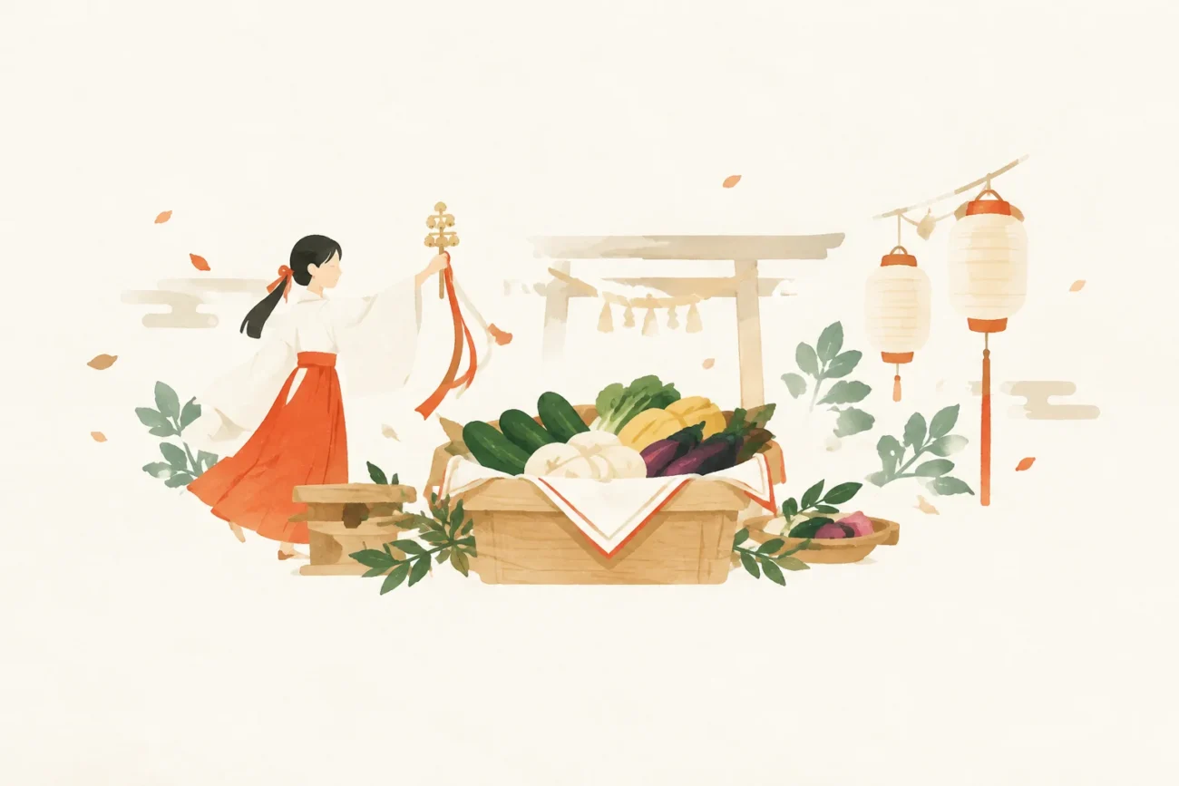 Illustration of a festival themed around the Konomono Festival