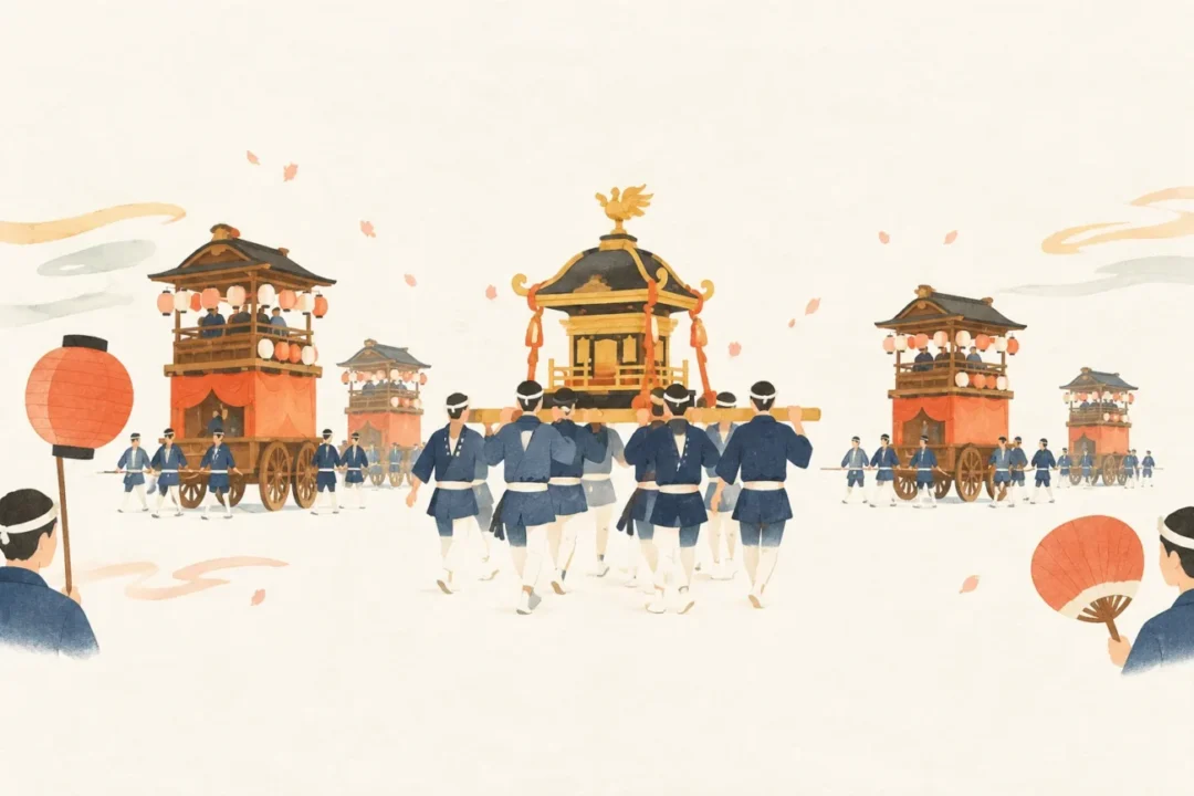 下半田祭礼行事及び乙川祭礼行事をテーマにした祭りのイメージ
