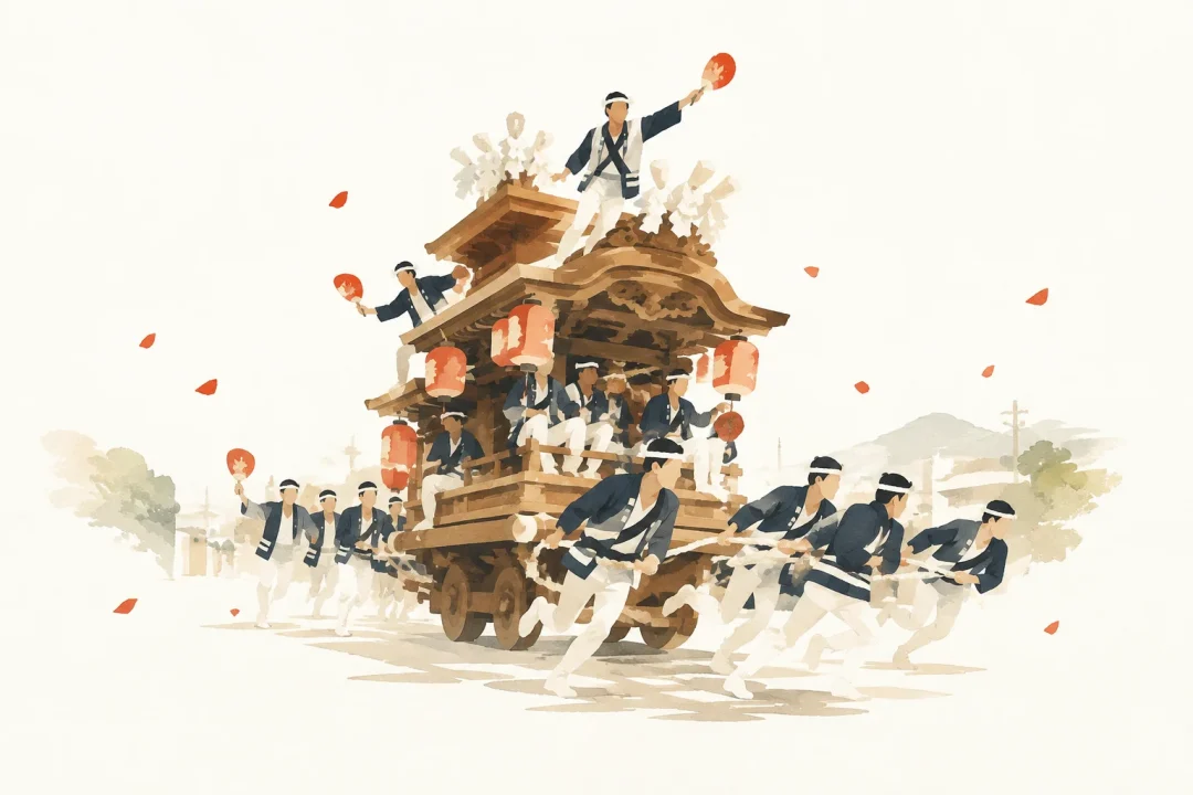 古市だんじり祭をテーマにした祭りのイメージ